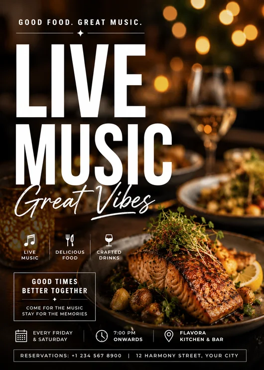 Live music night: Event poster